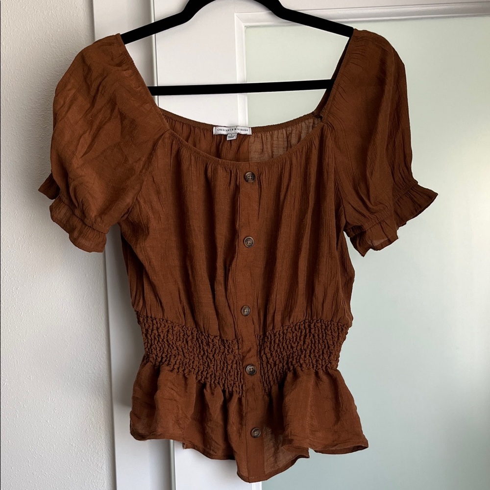 Button-Up Peplum Women's Top